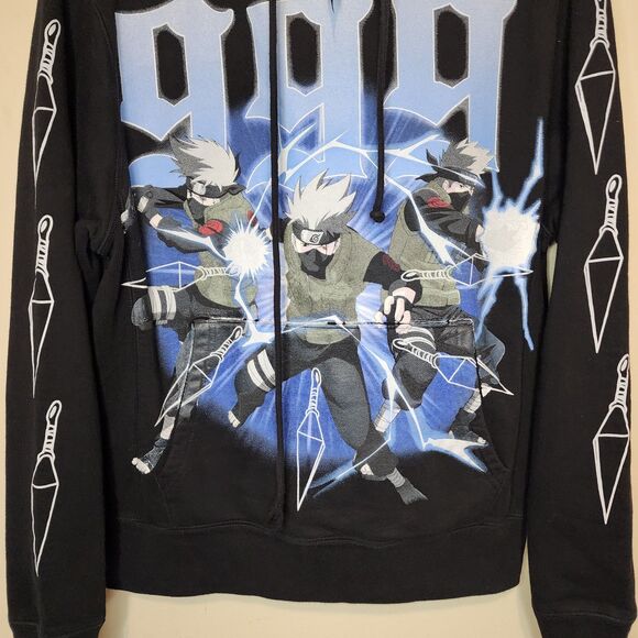 999 Club Naruto Shippuden Hoodie Sweatshirt Kakeshi Sensei Lightning Medium - Picture 8 of 12
